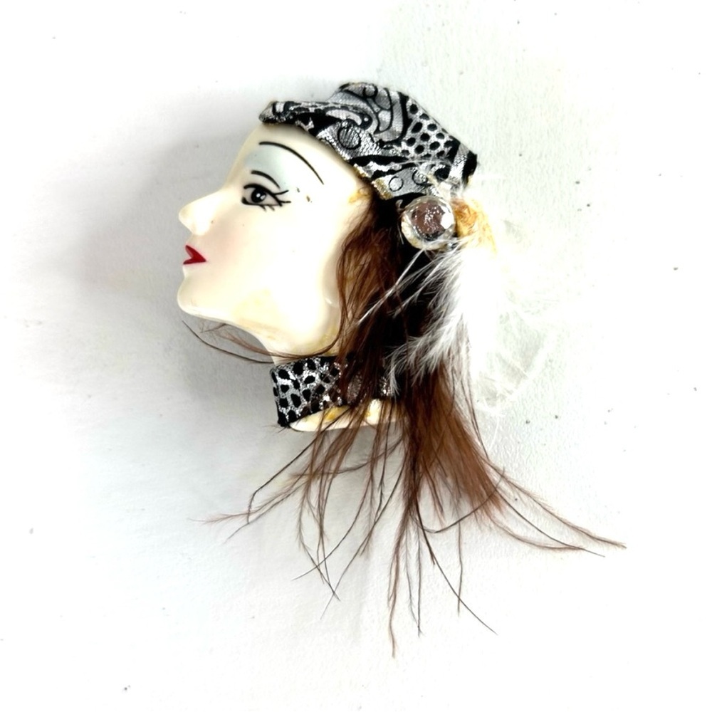 Vintage Lady Face Brooch